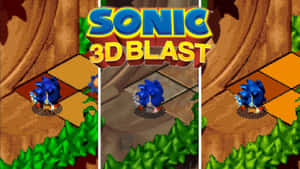 Sonic 3d Blast Action-packed Game Scene Wallpaper
