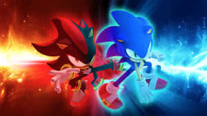 Sonic Adventure Hd - Sonic And Tails Racing Through The City Wallpaper