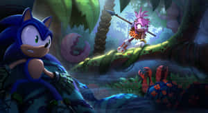 Sonic_and_ Amy_in_ Jungle_ Adventure Wallpaper