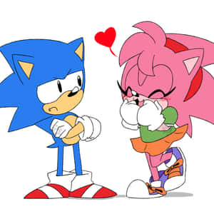 Sonic And Amy Share An Adventure-filled Moment Wallpaper