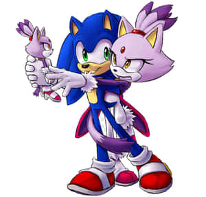 Sonic And Blaze In Action Wallpaper