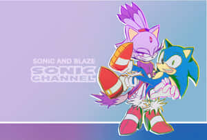 Sonic And Blaze In Action Wallpaper