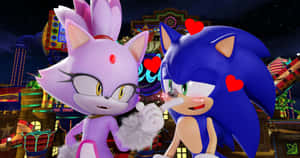 Sonic And Blaze In An Epic Adventure Together Wallpaper