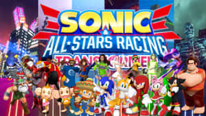 Sonic And Friends Racing In A Turbo-packed Adventure Wallpaper