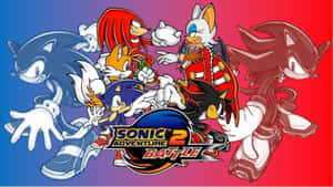 Sonic And His Friends In A High-speed Race In Sonic Adventure Hd Wallpaper