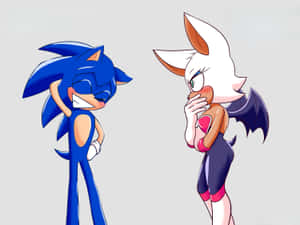 Sonic And Rouge In Action On A Thrilling Adventure Wallpaper