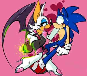 Sonic And Rouge's Adventurous Encounter Wallpaper