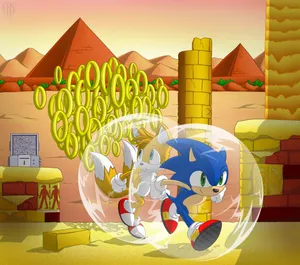 Sonic_and_ Tails_ Desert_ Adventure Wallpaper