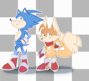 Sonic And Tails In Action Wallpaper