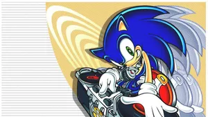 Sonic Art - The Fastest Hedgehog In Action Wallpaper