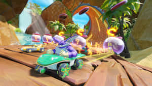 Sonic Battle Racers Speeding Through The City Wallpaper