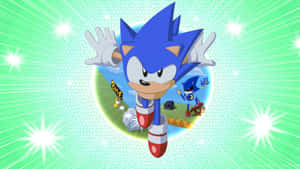 Sonic Cd - Classic Sonic In Time Warp Adventure Wallpaper