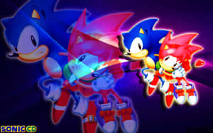 Sonic Cd: Exciting Adventures In Time & Dimensions Wallpaper