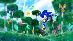 Sonic Exploring The Vibrant And Colorful Planet Wisp Wallpaper
