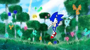 Sonic Exploring The Vibrant And Colorful Planet Wisp Wallpaper