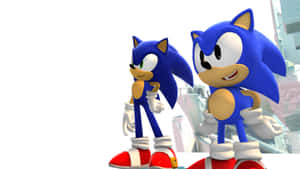 Sonic Generations - Classic And Modern Sonic In Action Wallpaper