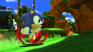 Sonic Generations - Classic And Modern Sonic Together In Action Wallpaper