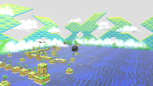 Sonic Green Hill Zone Aerial View Wallpaper