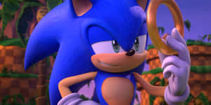 Sonic_ Holding_ Golden_ Ring_ Animation Wallpaper