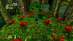 Sonic In The Vibrant Green Forest Wallpaper