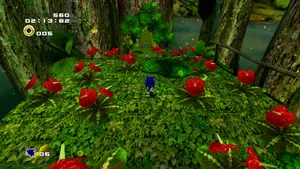 Sonic In The Vibrant Green Forest Wallpaper