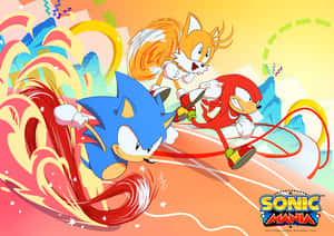 Sonic, Knuckles, And Miles Running Wallpaper