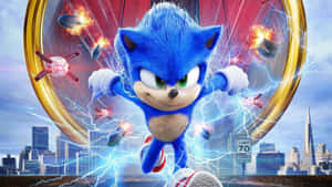 Sonic Running Through Ring Wallpaper