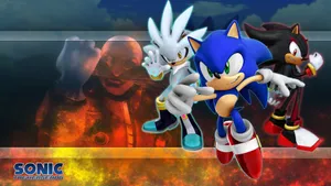 Sonic_ Silver_ Shadow_ Fiery_ Background Wallpaper