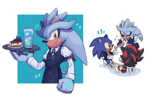 Sonic Silver Waiterand Customer Fun Wallpaper
