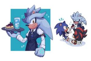 Sonic Silver Waiterand Customer Fun Wallpaper