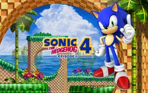 Sonic Speeds Through Vibrant City Escape Wallpaper