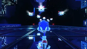 Sonic Speedster Nighttime Cityscape Wallpaper