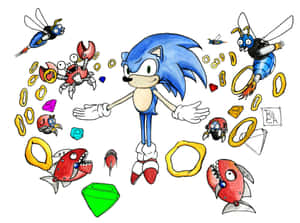 Sonic The Hedgehog: A Dynamic Adventure Wallpaper