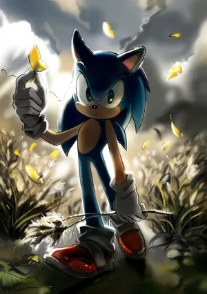 Sonic The Hedgehog: Action-packed Fan Art Wallpaper