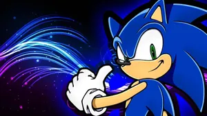 Sonic The Hedgehog Artistic Display Wallpaper