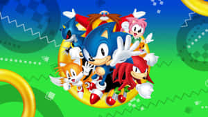 Sonic The Hedgehog Breaking Through Wallpaper