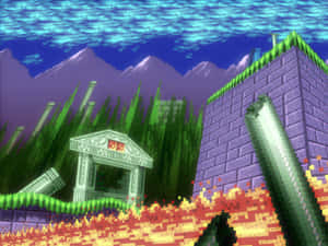 Sonic The Hedgehog Explores The Vibrant Marble Zone Wallpaper