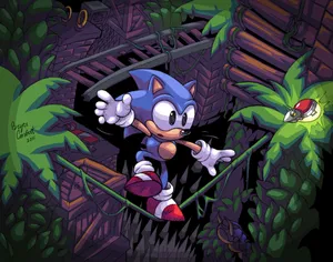 Sonic The Hedgehog Exploring The Enigmatic Mystic Cave Zone Wallpaper