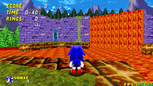 Sonic The Hedgehog Exploring The Marble Zone Wallpaper