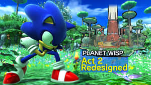 Sonic The Hedgehog Exploring The Vibrant Planet Wisp Wallpaper