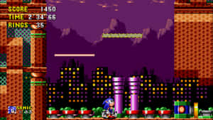 Sonic The Hedgehog Exploring The Vibrant Spring Yard Zone Wallpaper