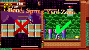 Sonic The Hedgehog Exploring The Vibrant Spring Yard Zone Wallpaper