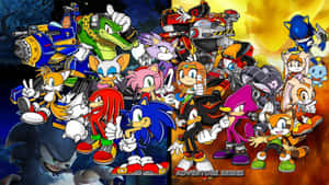 Sonic The Hedgehog In An Action-packed Adventure Wallpaper