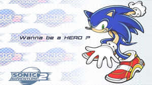 Sonic The Hedgehog Racing Through A Scenic Cityscape In Sonic Adventure Hd Wallpaper