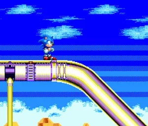 Sonic The Hedgehog Racing Through Launch Base Zone Wallpaper
