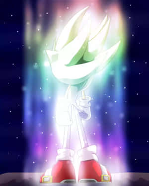 Sonic The Hedgehog Standing In The Middle Of The Night Sky Wallpaper