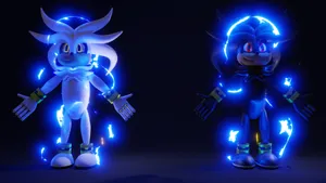 Sonicand Silver Electric Aura Wallpaper