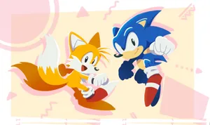 Sonicand Tails High Five Wallpaper