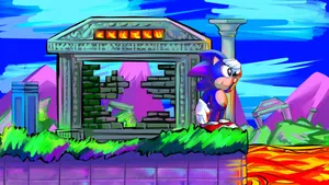 Sonicin Marble Zone Illustration Wallpaper