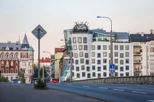 Sophisticated Architecture Of The Dancing House Wallpaper